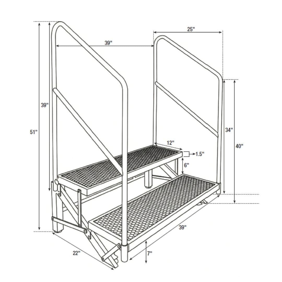 StandUp StandUp Portable Stage Steps - 2 Steps STG-STR2-AX
