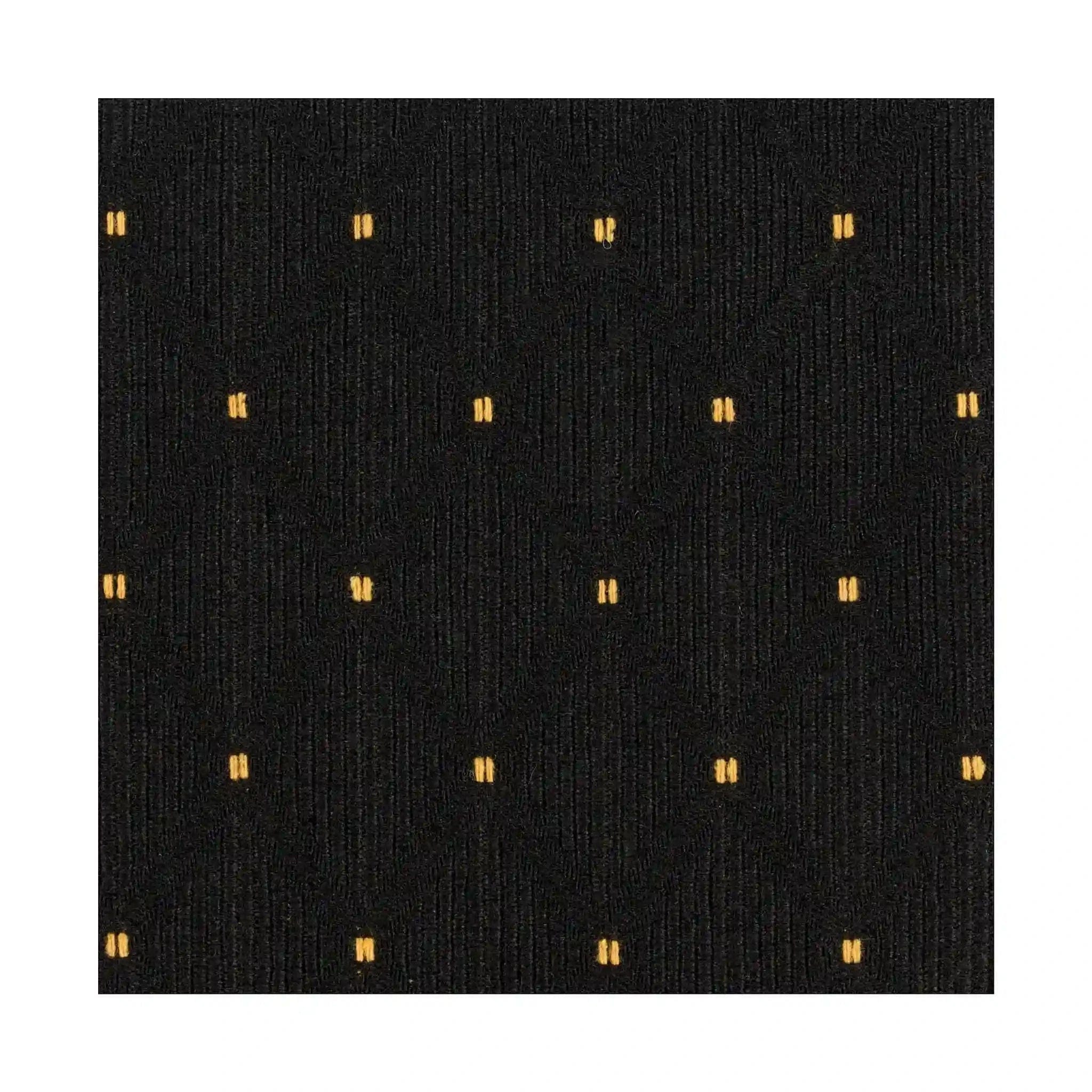 Chivari Black Fabric with Gold Dots Color Swatch Sample  for Banquet and Church Chairs SW-F-BLKGD-ZF
