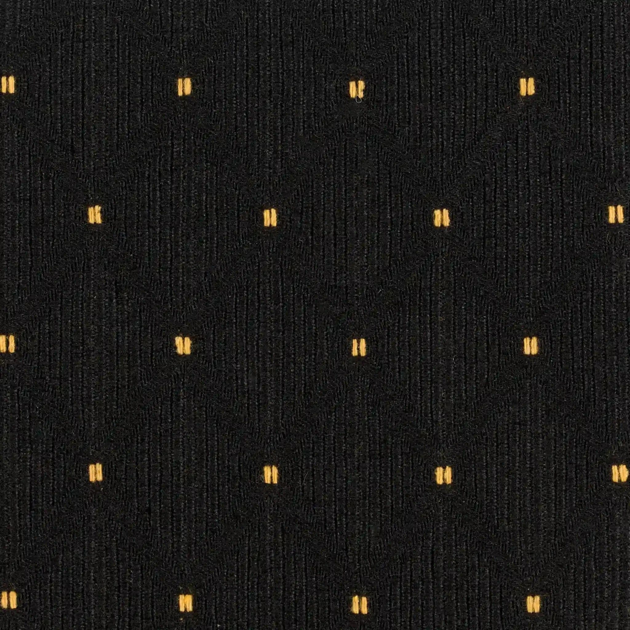 Chivari Black Fabric with Gold Dots Color Swatch Sample  for Banquet and Church Chairs SW-F-BLKGD-ZF