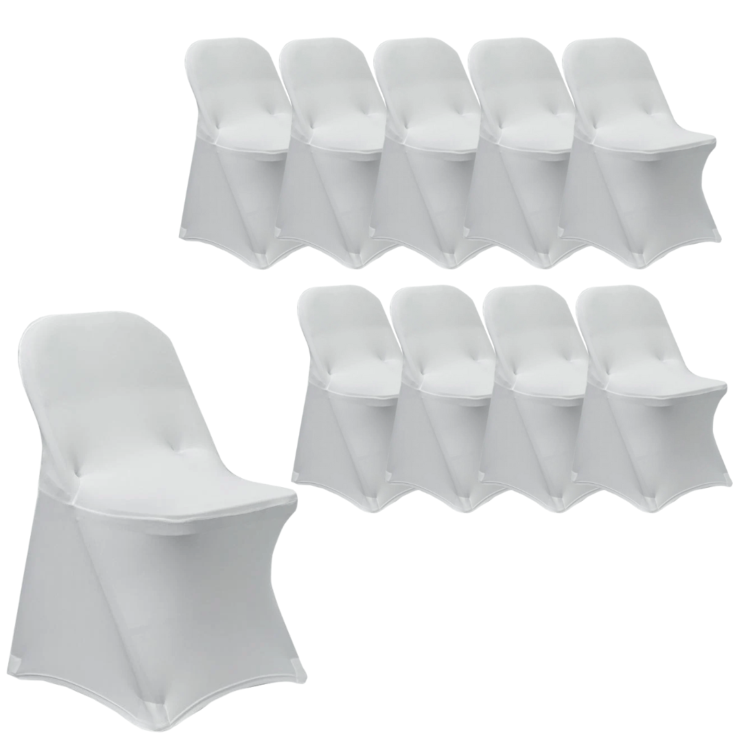Chivari 10-Pack White Spandex Folding Chair Cover 250gsm SX-SPANXFCH-WHT-10