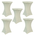Chivari 5-Pack Ivory Spandex Cocktail Table Cover 250GSM 30/32" SX-SPANXTB-32IN-IVR-5