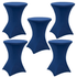 Chivari 5-Pack Navy Blue Spandex Cocktail Table Cover 250gsm 30/32" SX-SPANXTB-32IN-NABLU-5