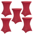Chivari 5-Pack Red Spandex Cocktail Table Cover 250gsm  30/32" SX-SPANXTB-32IN-RED-5