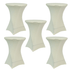 Chivari 5-Pack Ivory Spandex Cocktail Table Cover 250gsm 36" SX-SPANXTB-36IN-IVR-5
