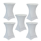 Chivari 5-Pack White Spandex Cocktail Table Cover 250gsm 36" SX-SPANXTB-36IN-WHT-5