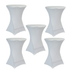 Chivari 5-Pack White Spandex Cocktail Table Cover 250gsm 36" SX-SPANXTB-36IN-WHT-5