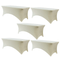 Chivari 5-Pack Ivory Spandex 250gsm 8 Foot Folding Table Cover SX-SPANXTB-8FT-IVR-5