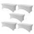 Chivari 5-Pack White Spandex 250GSM 8-ft Folding Table Cover SX-SPANXTB-8FT-WHT-5