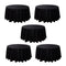 Chivari 5-Pack Black Round Polyester Tablecloth 190gsm 120" SX-TABLPOLY-120IN-BLK-5
