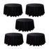 Chivari 5-Pack Black Round Polyester Tablecloth 190gsm 120" SX-TABLPOLY-120IN-BLK-5
