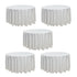 Chivari 5-Pack White Round Polyester Tablecloth 190gsm 120" SX-TABLPOLY-120IN-WHT-5