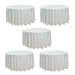 Chivari 5-Pack White Round Polyester Tablecloth 190gsm 120" SX-TABLPOLY-120IN-WHT-5