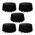 Chivari 5-Pack Black Round Polyester Tablecloth 190gsm 132" SX-TABLPOLY-132IN-BLK-5