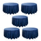 Chivari 5-Pack Navy Blue Round Polyester Tablecloth 190gsm 132" SX-TABLPOLY-132IN-NABLU-5