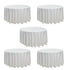 Chivari 5-Pack White Round Polyester Tablecloth 190gsm 132" SX-TABLPOLY-132IN-WHT-5