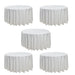 Chivari 5-Pack White Round Polyester Tablecloth 190gsm 132" SX-TABLPOLY-132IN-WHT-5