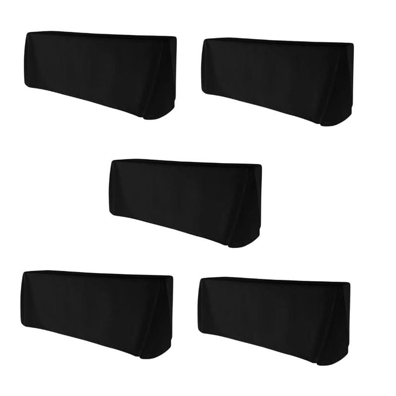 Chivari 5-Pack Black Polyester Rectangle Tablecloth 190gsm  90