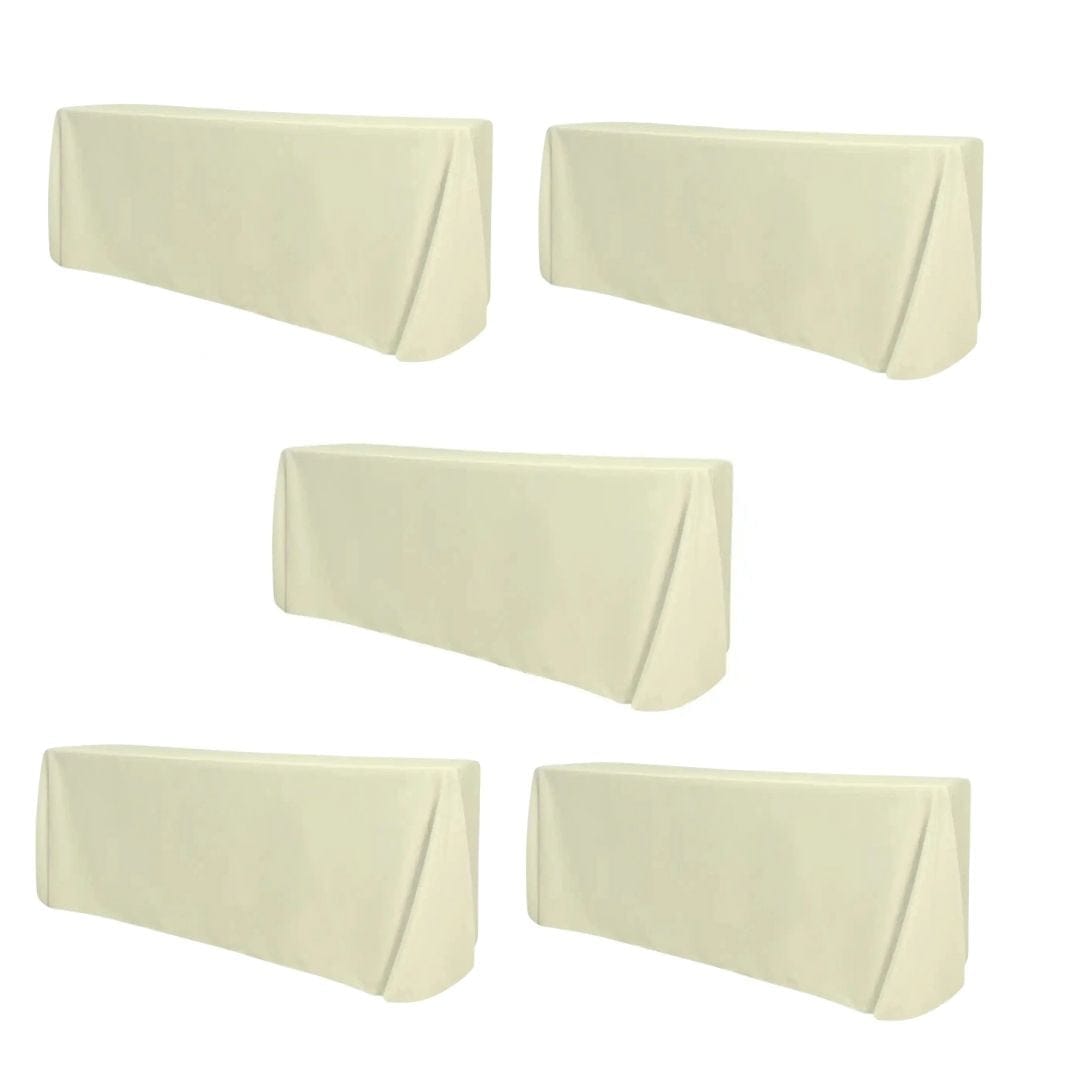 Chivari 5-Pack Ivory Polyester Rectangle Tablecloth 190gsm 90
