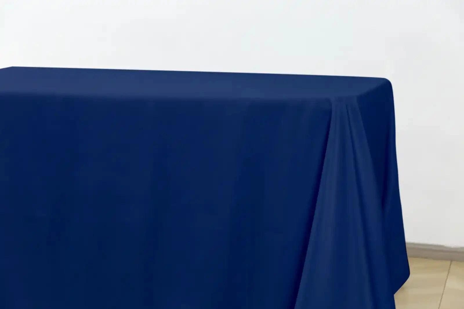 Chivari 5-Pack Navy Blue Polyester Rectangle Tablecloth 190gsm 90" x 132" SX-TABLPOLY-90132-NABLU-5