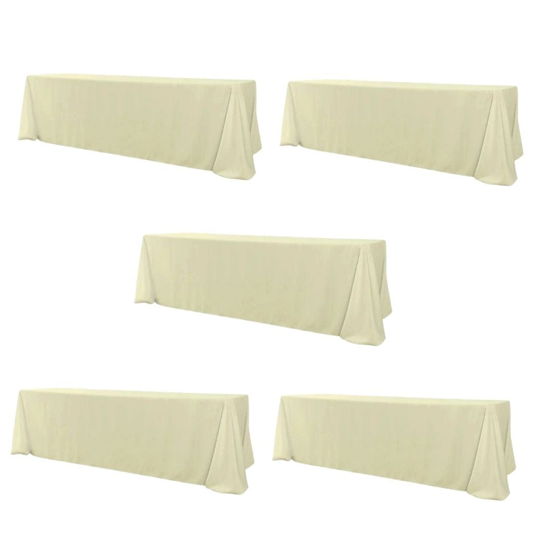 Chivari 5-Pack Ivory Polyester Rectangle Tablecloth 190gsm 90