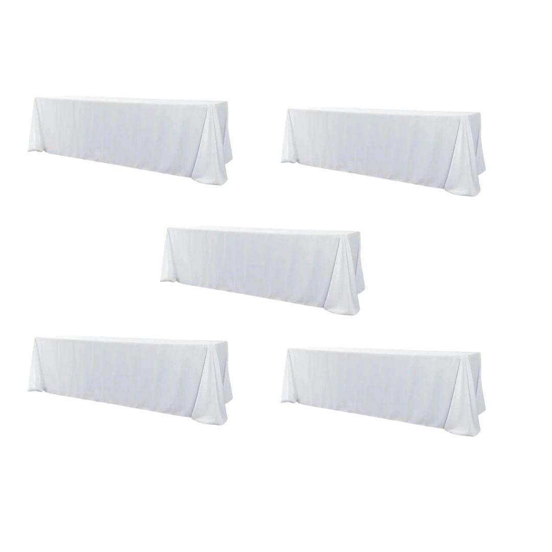 Chivari 5-Pack White Polyester Rectangle Tablecloth 190gsm 90
