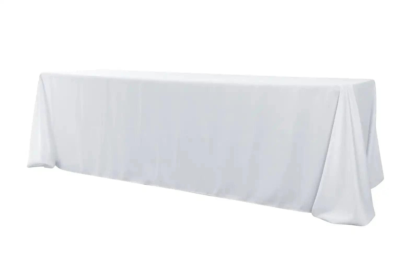 Chivari 5-Pack White Polyester Rectangle Tablecloth 190gsm 90" x 156" SX-TABLPOLY-90156-WHT-5