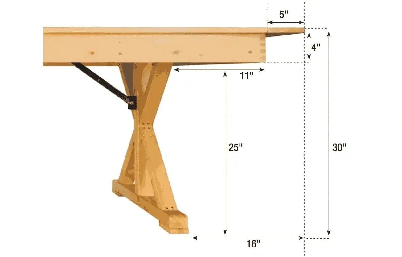 Chivari 96″ x 40″ (8 Foot) Natural  Rectangle X Leg Wood Farm Table TFARMRT9640-NATURAL-X-LEG-AX-T