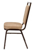 Chivari Tan Fabric on Copper Vein Frame Square Back Banquet Chair CQSFTN-ZF-T