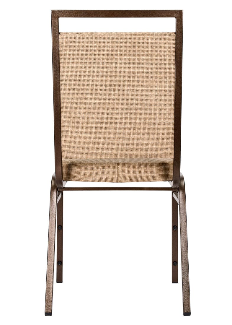 Chivari Tan Fabric on Copper Vein Frame Square Back Banquet Chair CQSFTN-ZF-T