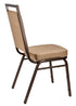 Chivari Tan Fabric on Copper Vein Frame Square Back Banquet Chair CQSFTN-ZF-T