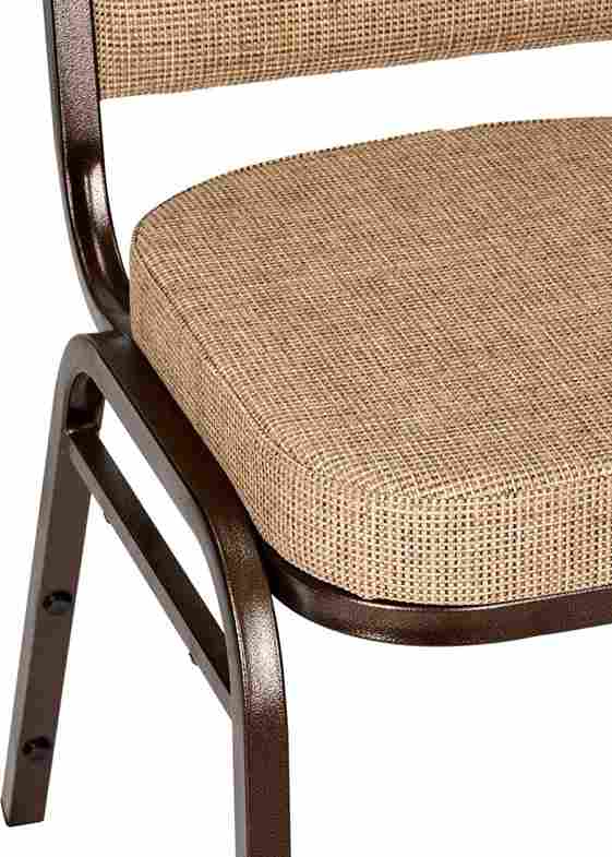 Chivari Tan Fabric on Copper Vein Frame Square Back Banquet Chair CQSFTN-ZF-T