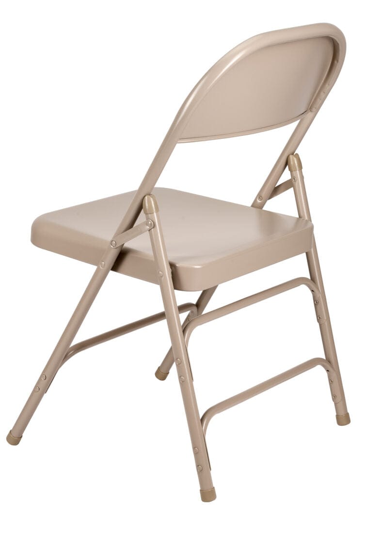 Chivari 48 Beige Metal Folding Chairs + 6 Heavy Duty Plastic 72x30 Banquet Tables + Hybrid Folding Chair and Banquet Table  Cart CFMBE-48-6RT-KT