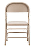 Chivari 100 Beige Metal Folding Chairs + 12 Plastic Round Table Kit CFMBE-100-12RD-KT