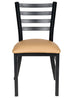 Chivari Ladder Back Restaurant Chair with Black Metal Frame and Tan Vinyl Seat CLMBVT-ZF-KT