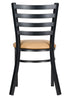 Chivari Ladder Back Restaurant Chair with Black Metal Frame and Tan Vinyl Seat CLMBVT-ZF-KT