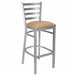 Chivari Ladder Back Bar Stool with Silver Frame and Tan Vinyl Seat BLMSVT-ZF-KT