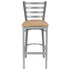 Chivari Ladder Back Bar Stool with Silver Frame and Tan Vinyl Seat BLMSVT-ZF-KT