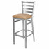 Chivari Ladder Back Bar Stool with Silver Frame and Tan Vinyl Seat BLMSVT-ZF-KT