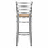 Chivari Ladder Back Bar Stool with Silver Frame and Tan Vinyl Seat BLMSVT-ZF-KT