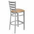 Chivari Ladder Back Bar Stool with Silver Frame and Tan Vinyl Seat BLMSVT-ZF-KT