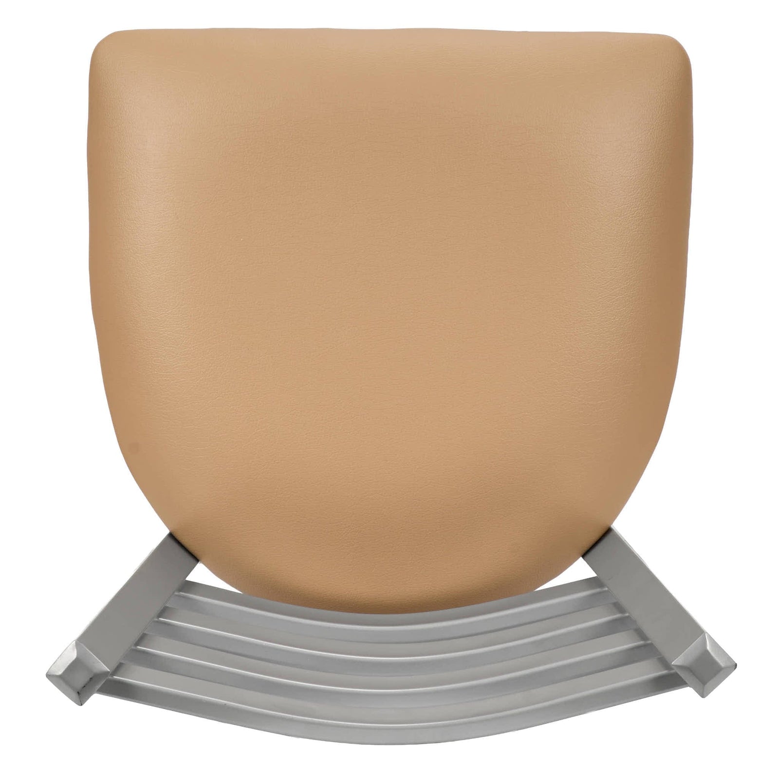 Chivari Ladder Back Bar Stool with Silver Frame and Tan Vinyl Seat BLMSVT-ZF-KT