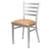 Chivari Ladder Back Restaurant Chair with Silver Frame and Tan Vinyl Seat CLMSVT-ZF-KT