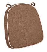 Light Brown with Beige Piping 2.5" Thick Chair Cushion - World's Best Cushions