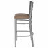 Chivari Ladder Back Bar Stool with Silver Frame and Taupe Vinyl Seat BLMSVTP-ZF-KT