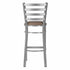 Chivari Ladder Back Bar Stool with Silver Frame and Taupe Vinyl Seat BLMSVTP-ZF-KT