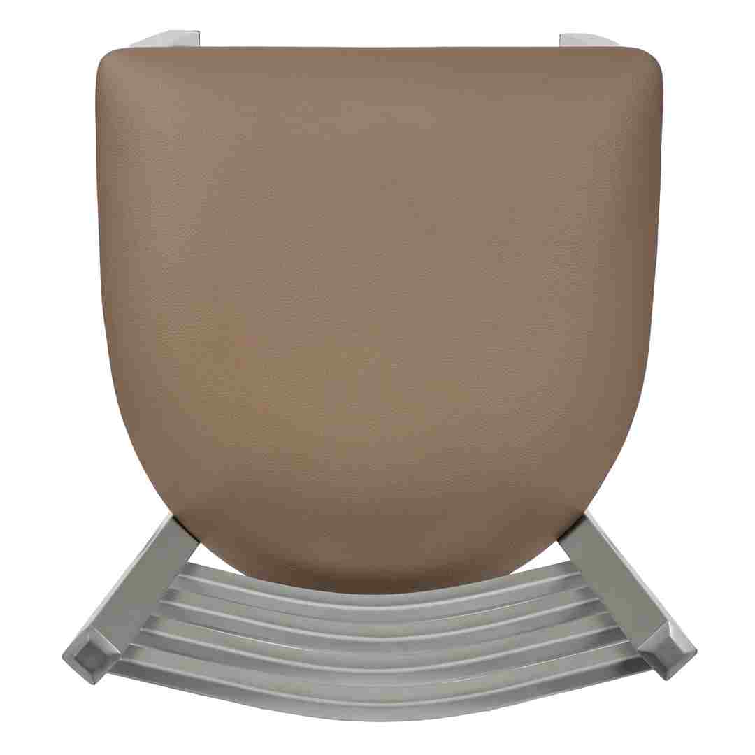 Chivari Ladder Back Bar Stool with Silver Frame and Taupe Vinyl Seat BLMSVTP-ZF-KT