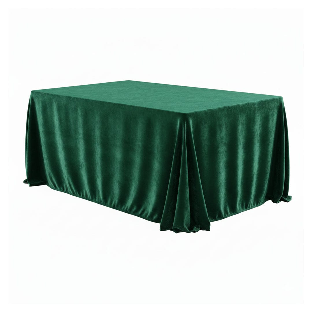 Chivari.com Hunter Green 108"x132" Rectangle Velvet Tablecloth Linen TBC-108X132975S-A1