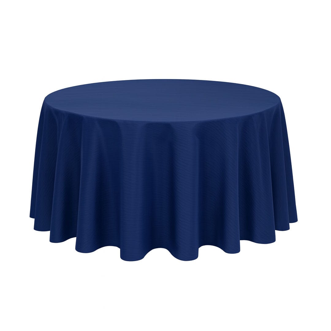 Chivari.com Navy Blue 120" Round Bali Tablecloth Linen TBC-120R258S-A1