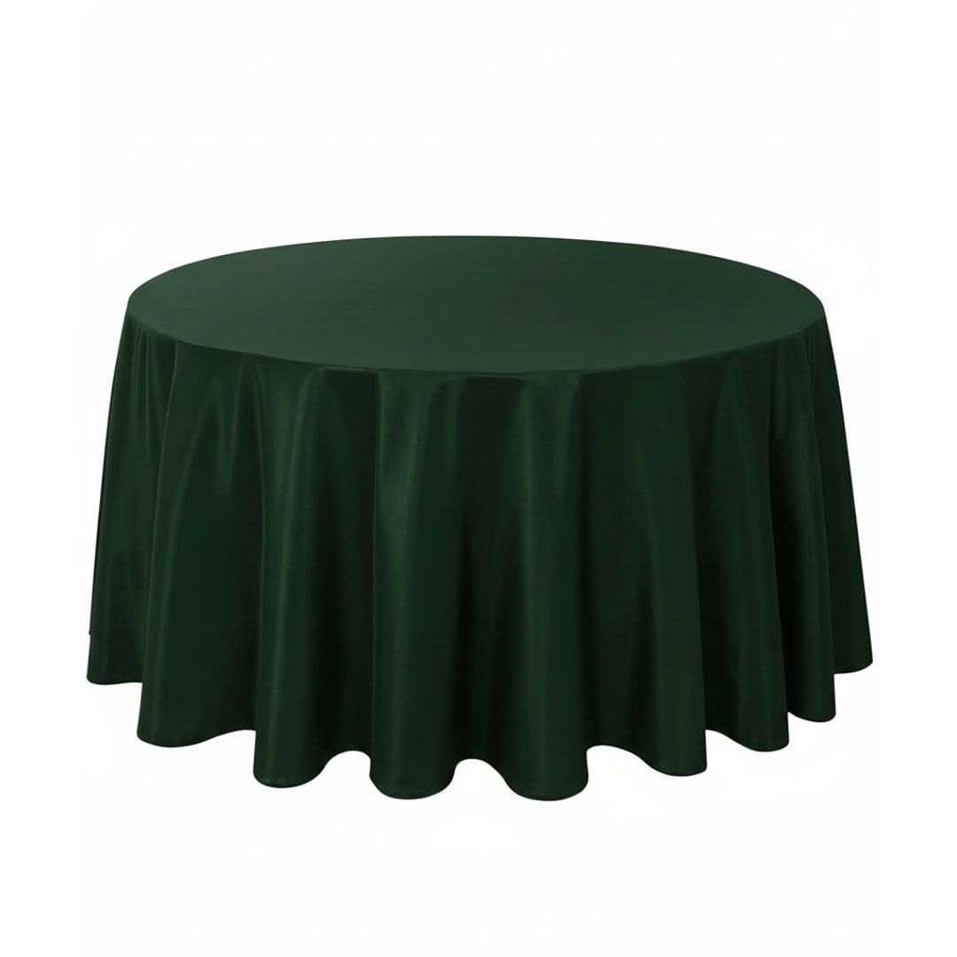 Chivari.com Hunter Green 120" Round Velvet Tablecloth Linen TBC-120R975S-A1
