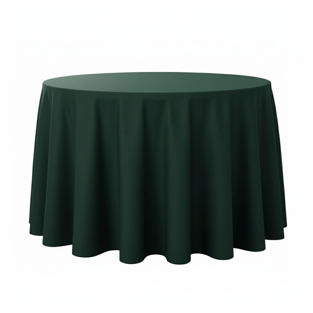 Chivari.com Hunter Green 132" Round Velvet Tablecloth Linen TBC-132R975S-A1